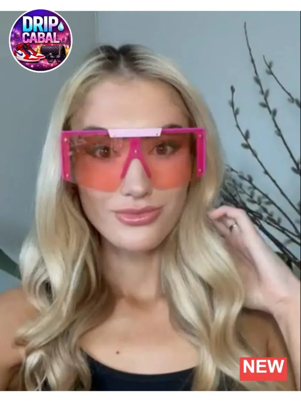 Oversized Square Shield Sunglasses UV400 Protection